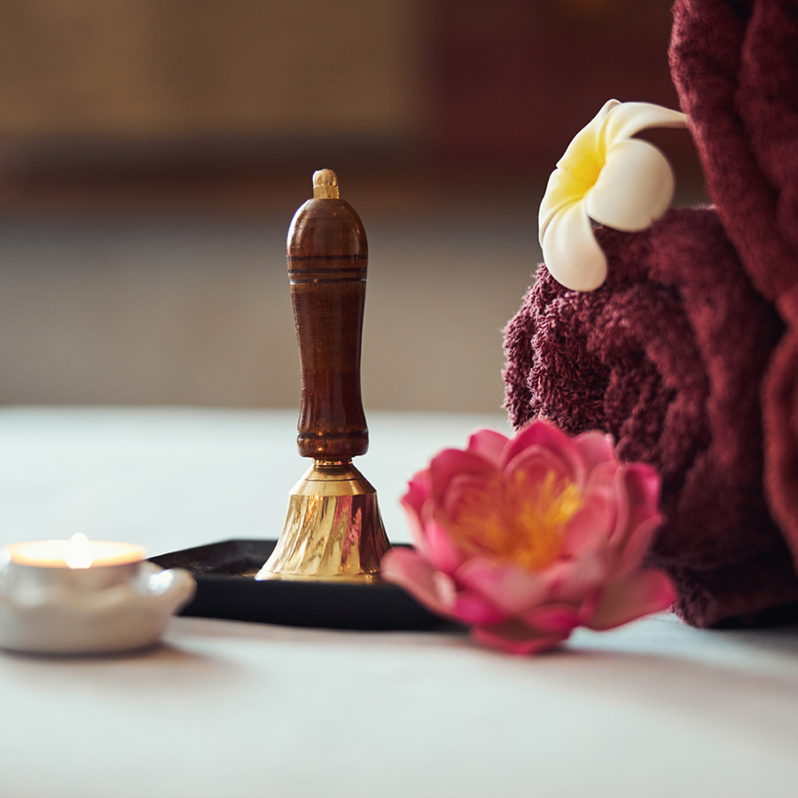 flower, brush, towel healing tools